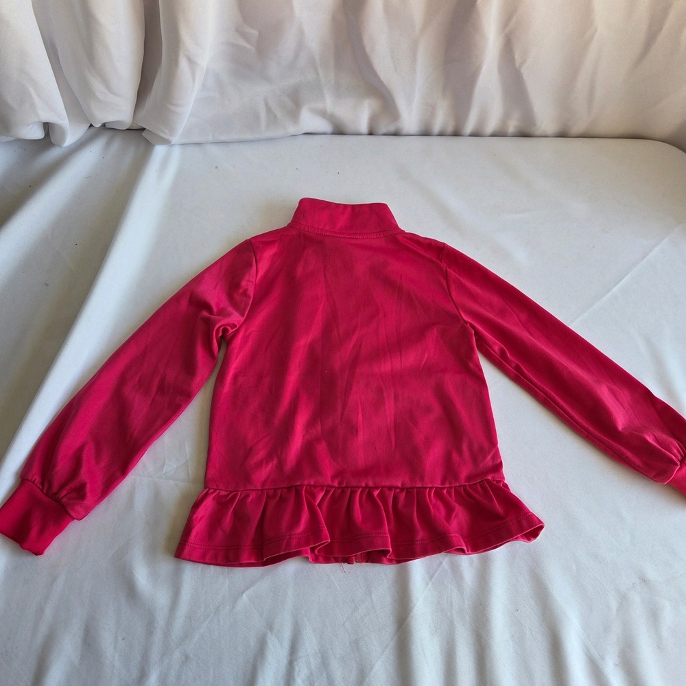 Nike Girls Pink Daisy Swoosh Ruffle Hem Track‎ Jacket Full Zip Size 4T - Picture 5 of 7